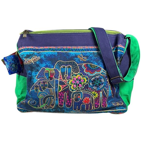 LAUREL Burch Vintage Y2K 90's Medium Canvas Tote Hobo Bag Dog Crossbody Purse - Picture 1 of 16